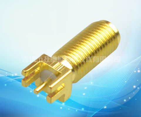 Goldener langer gerader Hauptantennen-Sockel des Rf-Kabel-SMA
